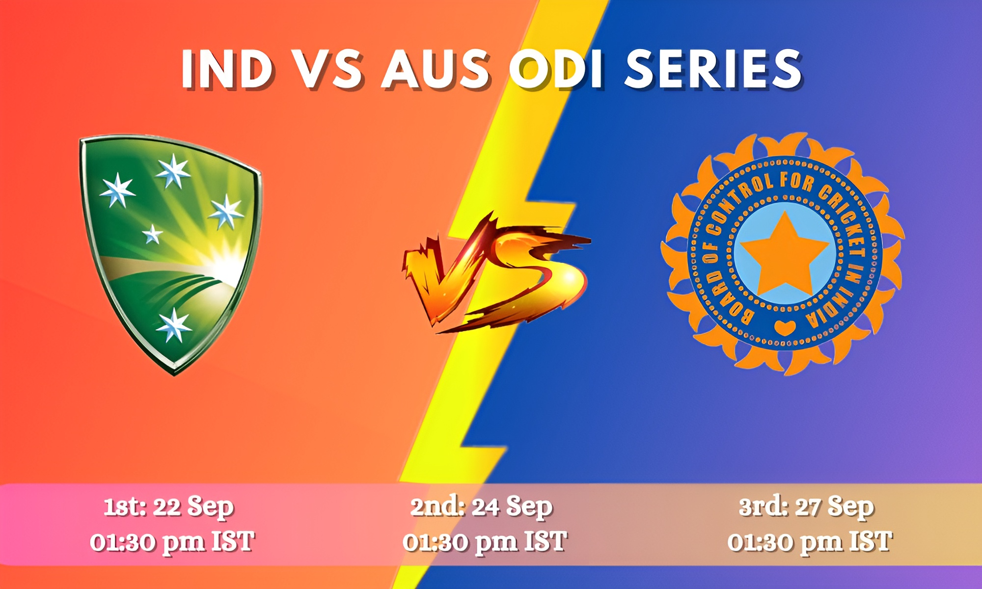 First ODI Between India And Australia On September 22, 2023, In Mohali Full Schedule